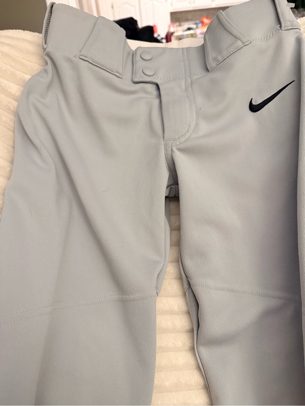 Nike Kids Light Gray Athletic Baseball Pants